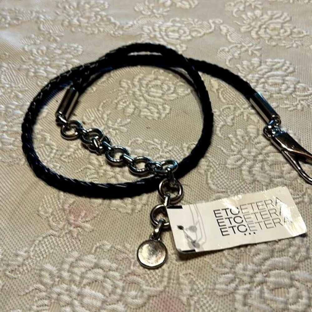 Black Braided Chain Belt With Charm Details & Tag Size L